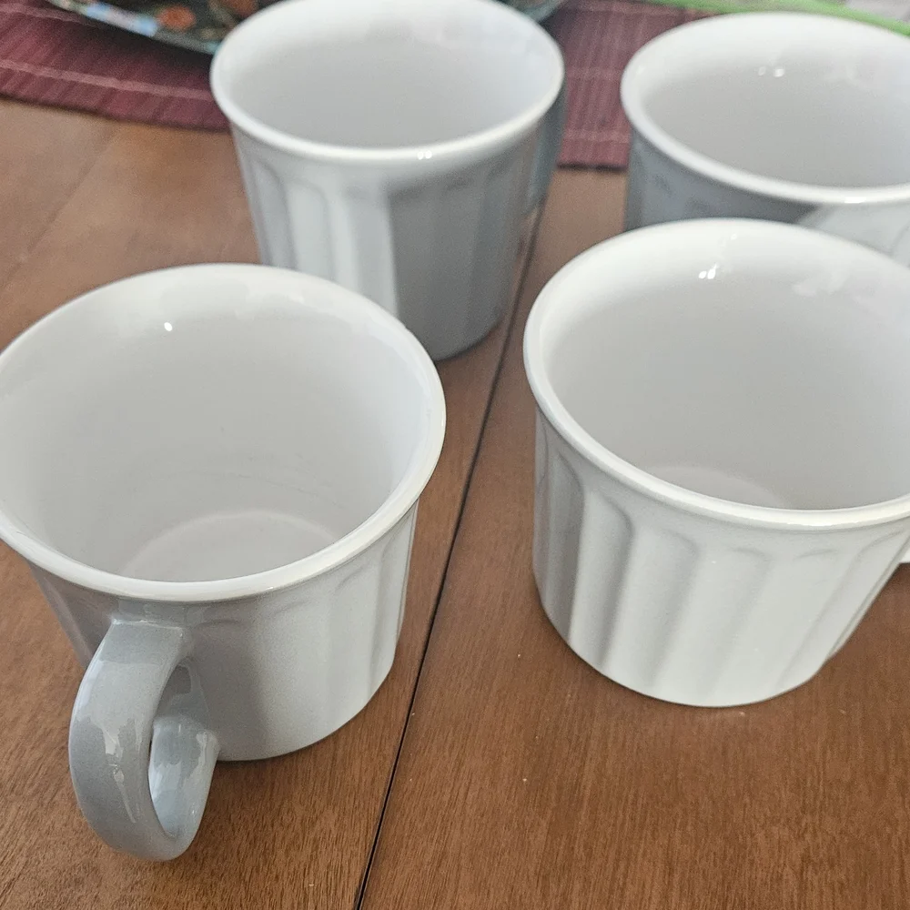 Coffee Cups Mugs Gray Oversized With Handles New